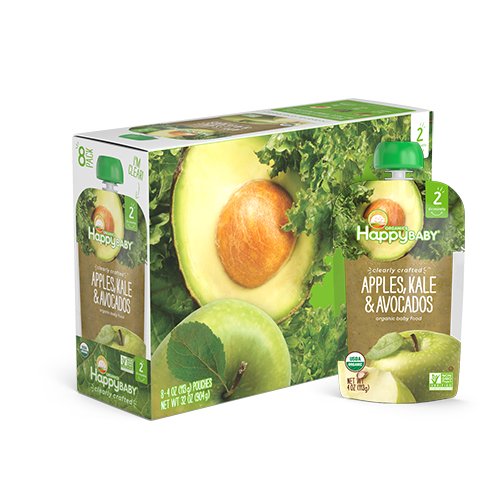 Happy Baby Organic Clearly Crafted Stage 2 Baby Food Apples, Kale & Avocados