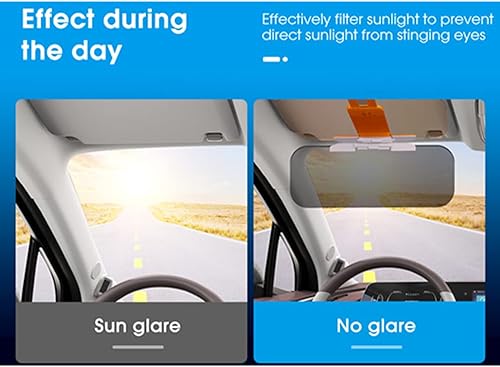 Miniatura 2 de Visera solar antirreflejante para automóvil, parasol universal 2 en 1 y visión nocturna, visera antideslumbrante para conducción, niebla, sol y nieve