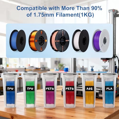 Image of 3D Printer Filament Dry Box, 4-Pack Airtight 4.0L Storage Container with Desiccant Bags & Labels, Transparent Dust-Proof Organizer for 1KG Spools, 3D Printing Accessories (4)