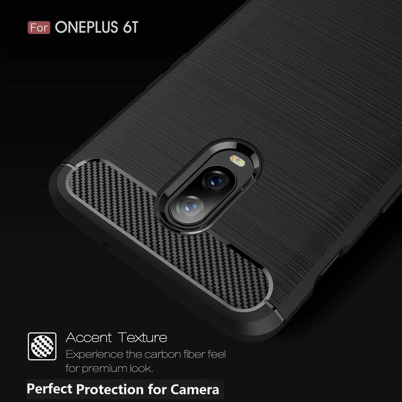 Image of Hybrid Carbon Fiber Back Case for OnePlus 6T, 7 (Black)