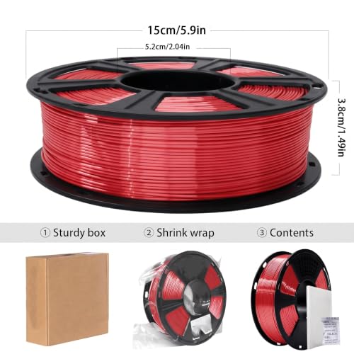 Image of Silk PLA 3D Printer Filament 1.75mm Filajoy3D 3D Printing Filament 250g Dimensional Accuracy + /- 0.03mm for Most FDM 3D Printers,red