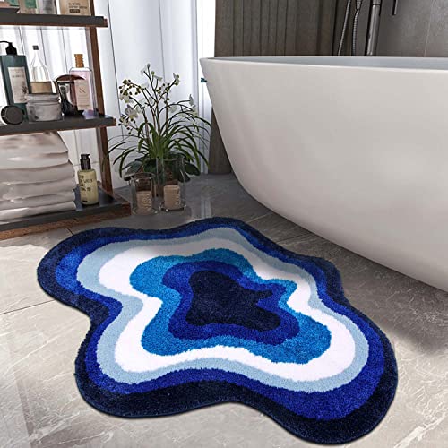 Seavish Kids Blue White Cloud Area Rug Shag Living Room Rugs 3'X5' Novelty Washable Cute Bedroom Rug Non Slip Indoor Carpets Comfy Nursery Rug For Boys Girls Restroom Playroom Dorm Bathroom Decor #TOP4