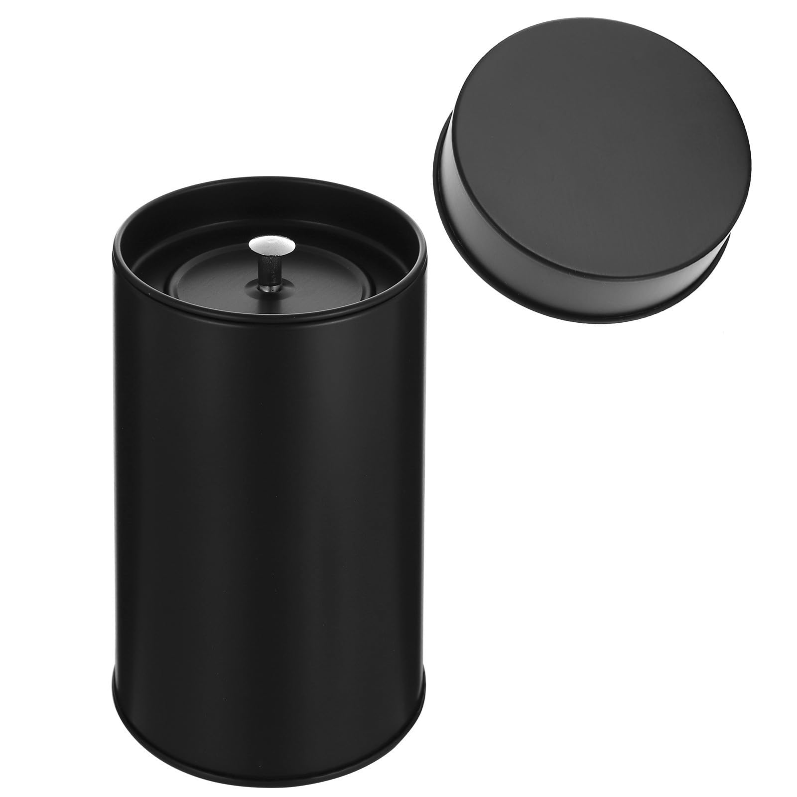 Tofficu Recipiente para Té Doméstico de Hojalata Negro Función de Sellado y Almacenamiento para Cocina y Escritorio de Estilo Simple