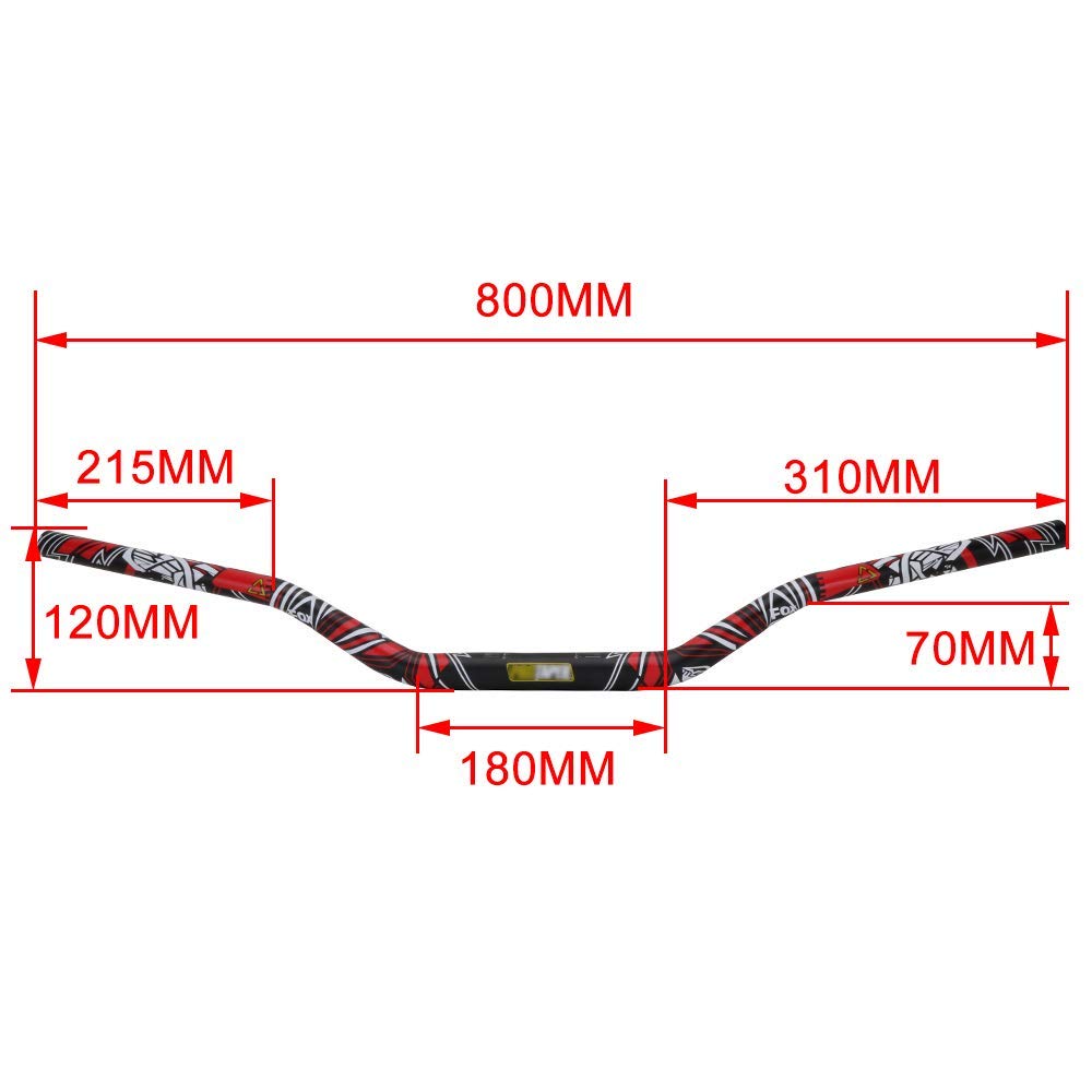 Manubrio Moto 28 mm 1 1/8" + Manopole + Riser + Protezione per CR CRF KX KXF RMZ Dirt Bike Rosso