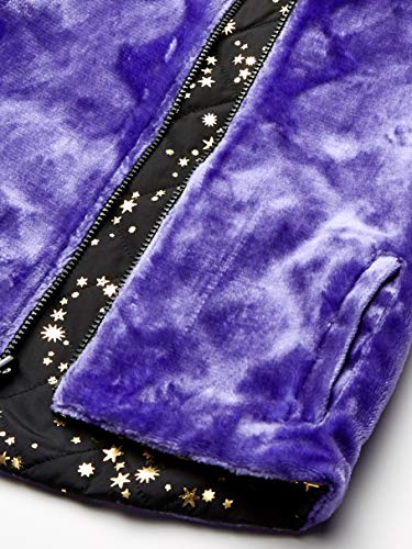 Spotted Zebra Toddler Girls' Reversible Plush Vest, Black/Purple/Gold, Stars, 3T #TOP2