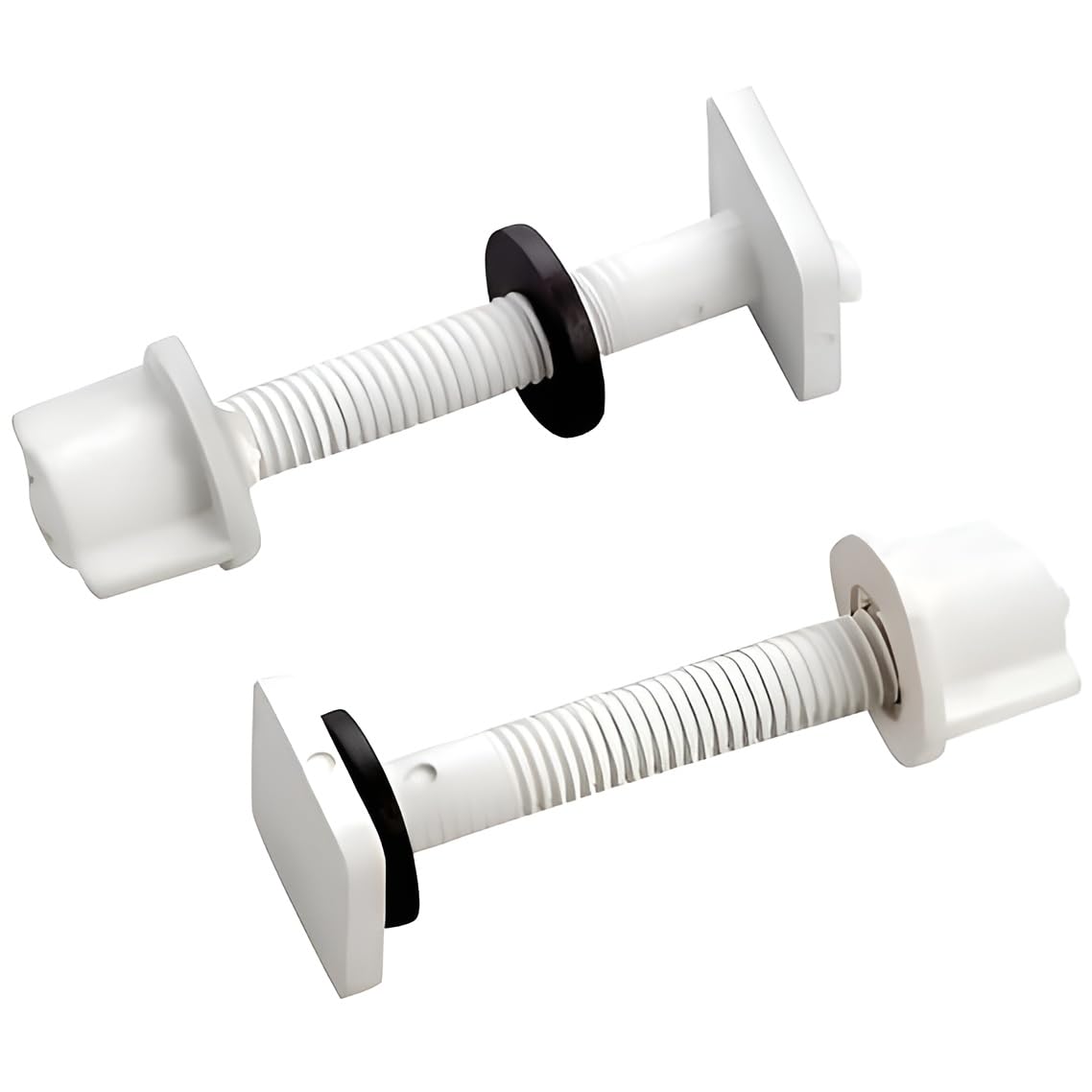 Elegant Casa Western Toilet Seat Cover Screw, Nuts and Washers Hinges Kit Clamp Plastic Universal PVC Mounting Hardware for Bathroom Commode (Complete Set) white Colour Size 75 MM Bolt -1 Pair-image-24