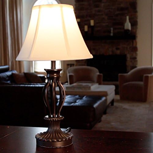 Light Accents, Table Lamp 18.5 Inches Height, Traditional Iron Scrollwork Table Lamp, Bronze