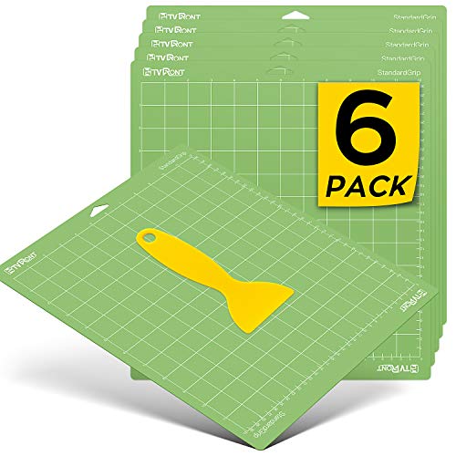 HTVRONT Standard Grip Cutting Mat for Cricut, 6 Pack Cutting Mat 12x12 for Cricut Explore Air 2/Air/One/Makerï¼Œ Standard Adhesive Sticky Quilting Cutting Mats Replacement Accessories for Cricut