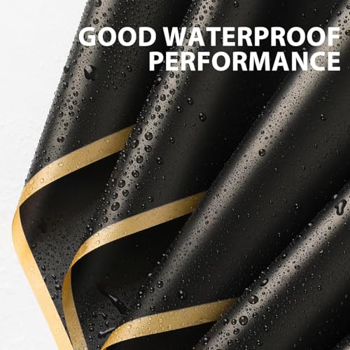 Image of Waterproof Plain Golden Border Gift Wrapping Paper Sheet |Korean Bouquet Wrapping| Sheets, Arts & Crafts And Diy To Wrap Christmas Gifts (5 Sheet) (Black)