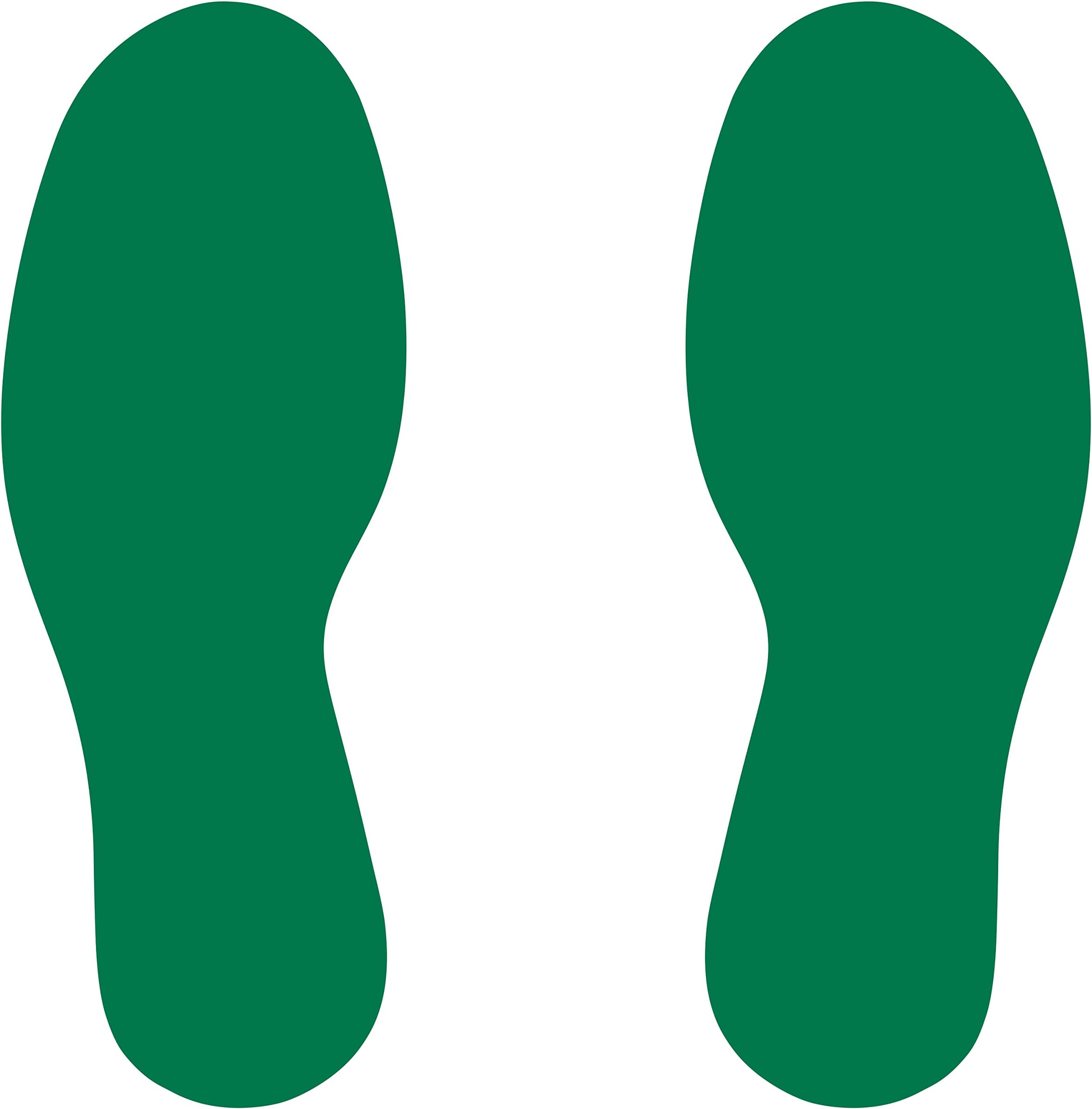 LiteMark 10.5 Inch Green Removable Adhesive Footprint Decal Stickers for Floors - Pack of 2 (1 Pair)