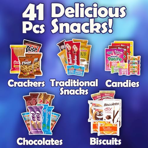 International-Exotic-Snack-Box-41-Count-Turkish-Sour-Sweet-and-Spicy-Snack-Variety-Pack-for-Everyone-Foreign-Snacks-Assortment-Gift-Box-with-Crackers-Biscuits-Candy-for-Thanksgiving-and-Christmas