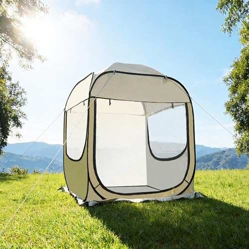 Outdoor All Weather Pop Up Sport Tent, 1-3 Persons All Weather Bubble, Instant Sun Rain, No Condensation, Spacious Interior, Ultra Visibility, for Sports Events Camping Fishing Cheering