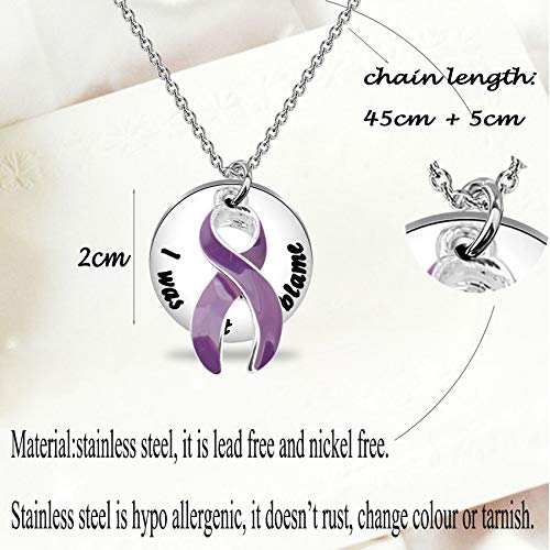 bobauna Domestic Violence Awareness Purple Ribbon Necklace Domestic Abuse Survivor Jewelry Gift I Was Not To Blame2