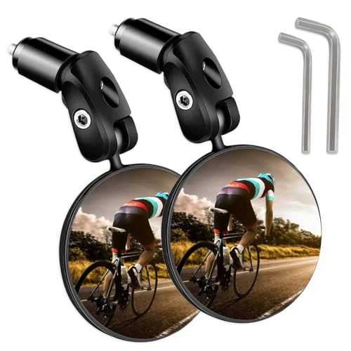 Specchietto Retrovisore per Bicicletta, Specchietti Bici, 360° HD Regolabile Rotazione Ciclismo Retrovisori, Universale per Manubrio 18-22mm, Per Veicoli Elettrici, Bici da Strada di Montagna-2 Pezzi