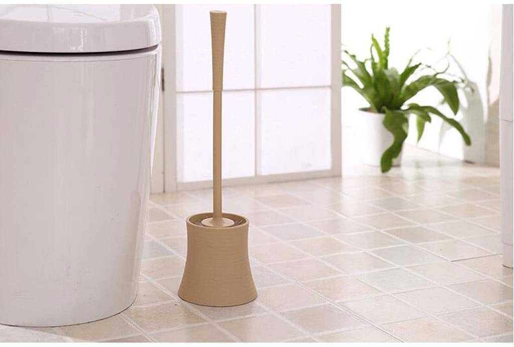 Cepillos de baño, cepillos y Soportes para Inodoro, Juego de cepillos de plástico para Inodoro, Cepillo de baño, Cepillo de Mango Largo, Cepillo de baño, Cepillo de fregado (Beige)