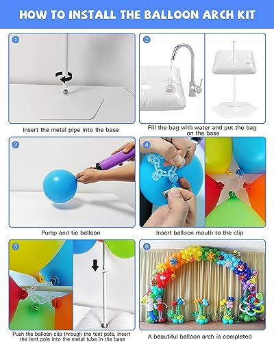 image for TEKXYZ Balloon Arch Stand Kit, 10FT Wide & 7.5FT High Adjustable Ballo