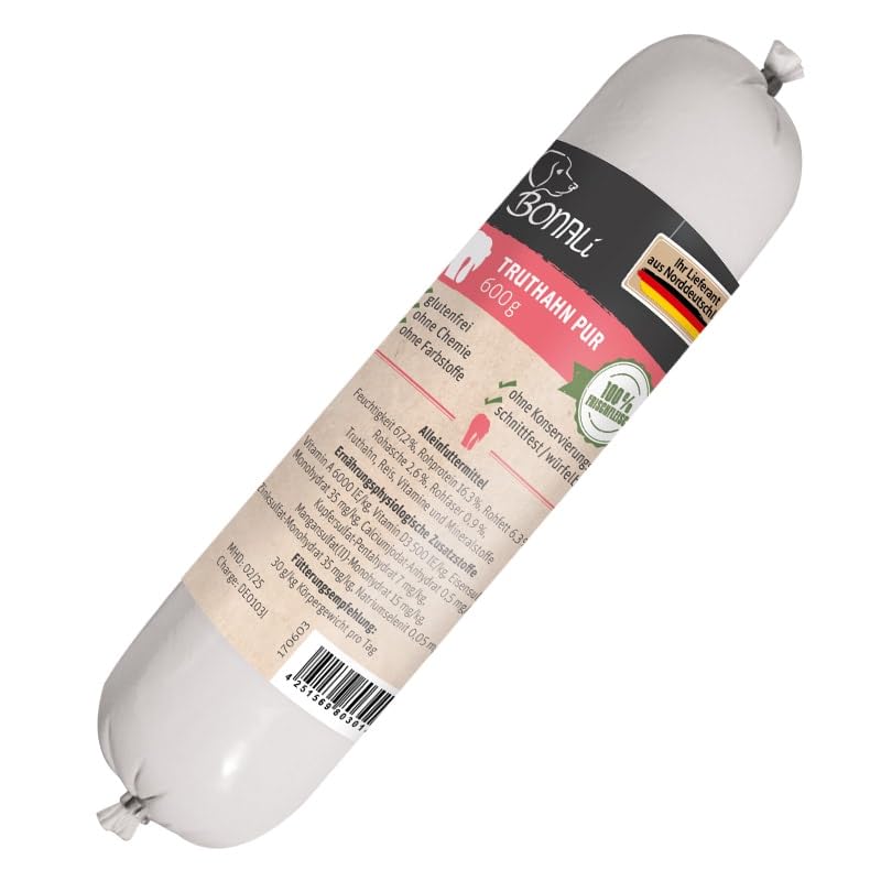 Hundewurst Truthahn schnittfest 600g 12 Stück Sparpack