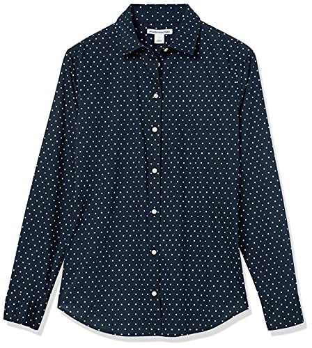 Image of Amazon Essentials Women's Regular-Fit Long-Sleeve Button-Down Cotton Poplin Shirt, Business Casual
