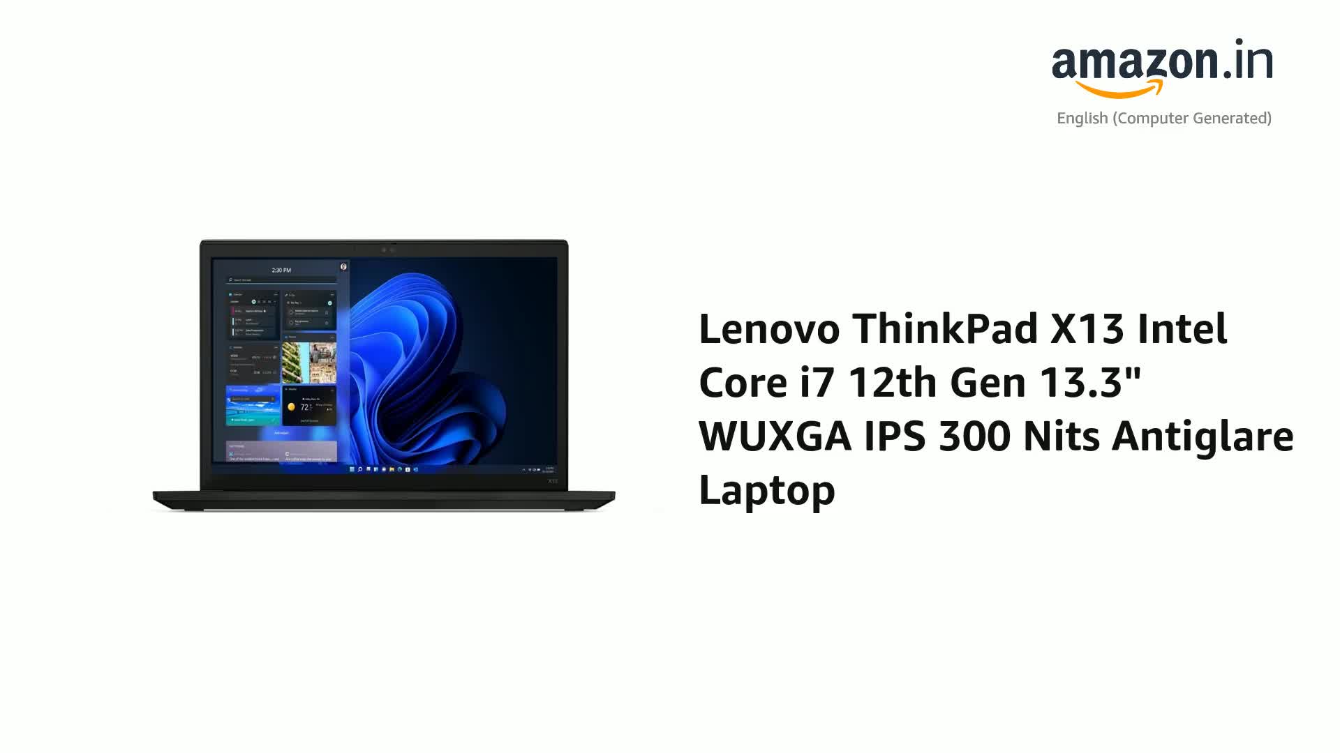 Lenovo ThinkPad X13 Intel Core i7 12th Gen 13.3