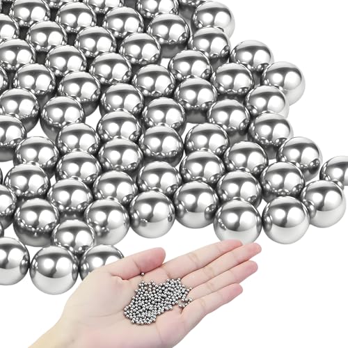 200 Stück Edelstahlkugeln, 4mm/5mm Stahlkugeln, Nagellack Mischkugeln, Metallkugeln aus 304-Edelstahl, Kugellager Kugeln, Mixing Balls, für Mischen Nagellack Modellfarben,Autoersatzteile (silver 1)