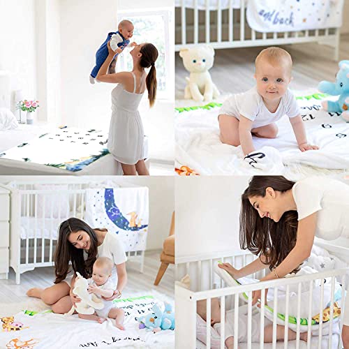 Image of Forest Mountain Monthly Milestone Blanket 48x40in Growth Chart Photo Gift | Milestone Blanket , Forest Mountain Age Monthly Photo Prop for Newborn Picture, with Growth Chart, Gift for Baby Shower