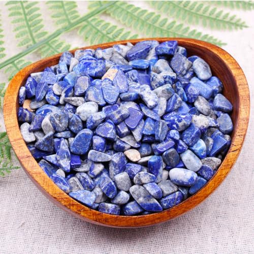 Image of WAYBER 2 Lbs /920g Deep Blue Lapis Lazuli Pebbles Irregular Decorative Stones Natural Crystal Rock Gravel for Aquarium /Fish Turtle Tank /Succulent Plants /Air Plants Decoration (Fill 1.8 Cups)