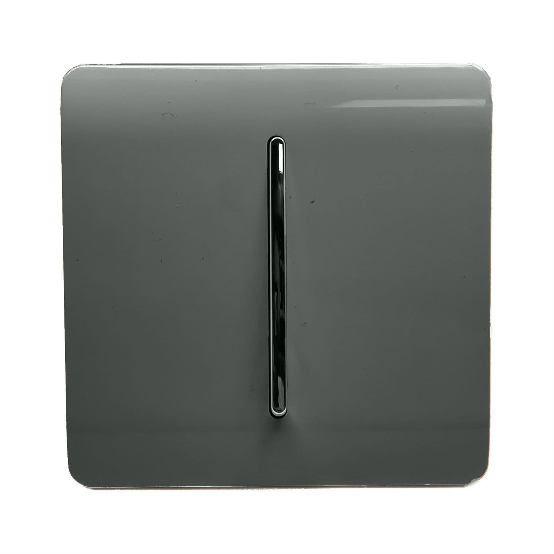 Trendi Switch Fan Isolator 10A Triple Pole Chrome Rocker Switch in Charcoal Grey