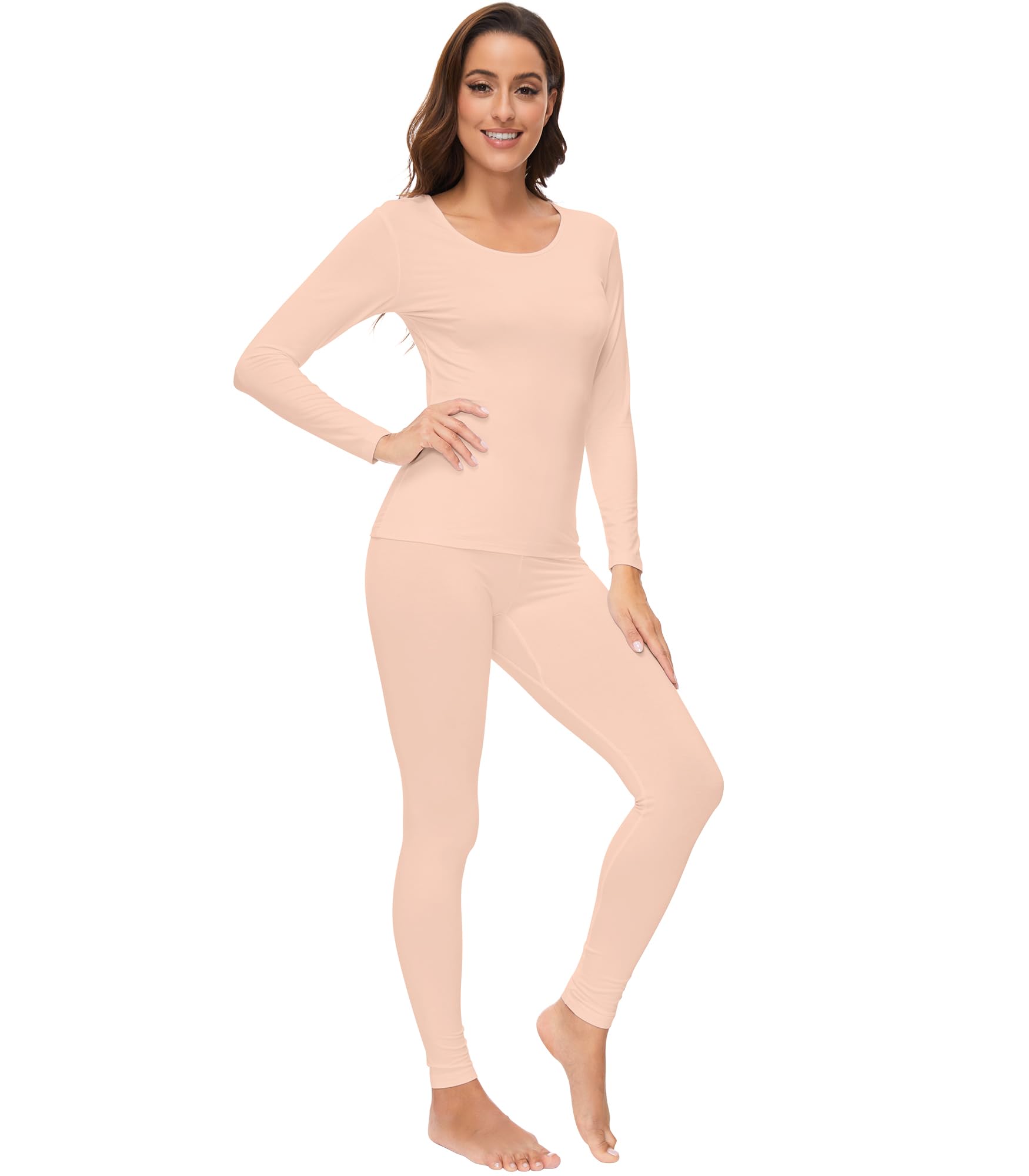 WiWi Thermal Underwear Set for Women Long Johns Sets Super Warm Base Layer Top Pants Pajamas Set Viscose from Bamboo S-3X