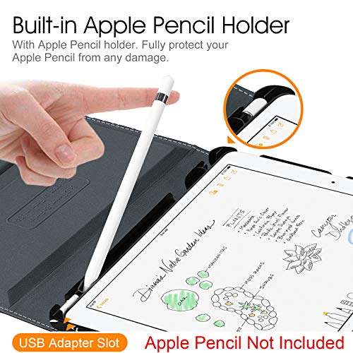Image of Fintie Rotating Case for iPad 9th Generation (2021) / 8th Generation (2020) / 7th Gen (2019) 10.2 Inch - 360 Degree Rotating Stand Cover with Pencil Holder, Auto Wake Sleep, Black Composition Book