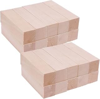 Sewroro 20 Pçs Peças Ferramentas De Madeira Tijolos De Construção Blocos De Madeira De Balsa Kit Talhar Blocos De Madeira Inacabados Para Artesanato Idéias De Artesanato De Bloco De
