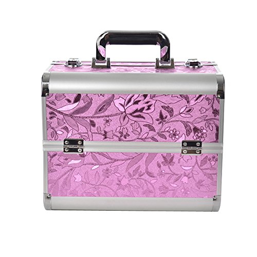 Preisvergleich Produktbild HENGMEI Alu Kosmetikkoffer Schminkkoffer Beauty Case Friseurkoffer für Schmuck Nagelart Tools (Pink)