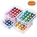 New brothread 80 Spools 500m Each Embroidery Machine Thread with Clear Plastic Storage Box - Colors Compatible with Janome and Robison-Anton Colors