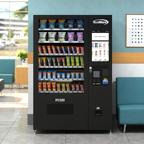 Image of KoolMore Non-Refrigerated Snack Vending Machine with 60 Slots and 22 Inch Touch Screen with Bill Acceptor in Black (KM-VMNT-50-B)