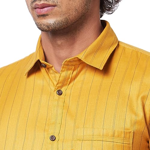 Image of Spykar Men's Regular Fit N /A Full Sleeve Striped Casual Shirts