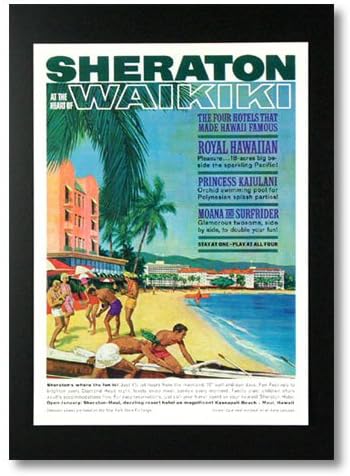 Amazon Co Jp ハワイアンポスター ホテルシリーズ Sheraton Waikiki シェラトンワイキキ G 8 ホーム キッチン