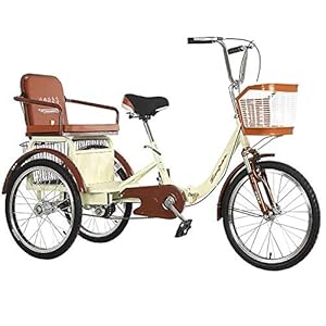 Volwassen driewieler 20-inch 3-wiel fiets kleine dubbele opvouwbare driewieler geschikt voor volwassenen en oudere…