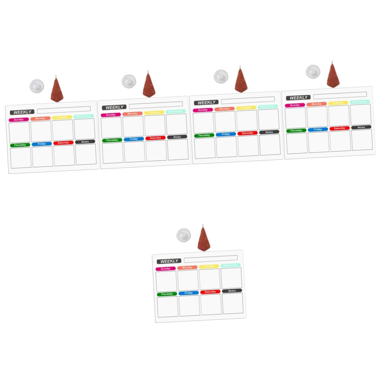 TEHAUX 5 Set bacheca magnetica agenda settimanale frigo magnetico tampone lavagne cancellabili planner settimanale lavagna magnetica agenda giornaliera tavola del pianificatore plastica