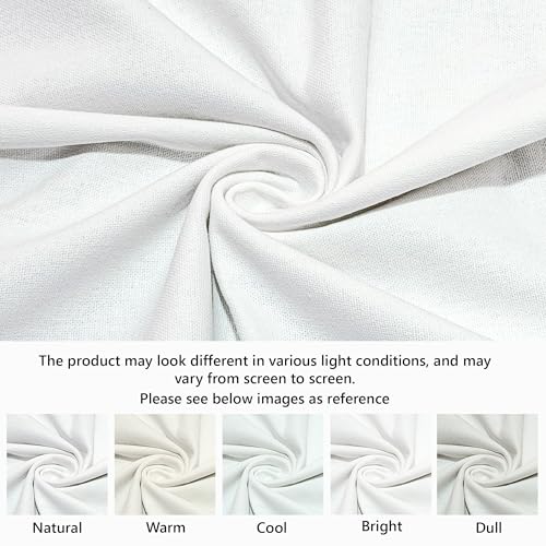 Image of R home 100% Cotton Solid Table Cover | 200 GSM Thick Fabric, Anti-Skid | Machine Washable & Reusable | Ideal for Dining Table & Centre Table, Easy Maintenance (White, 56 x 90 Inch)