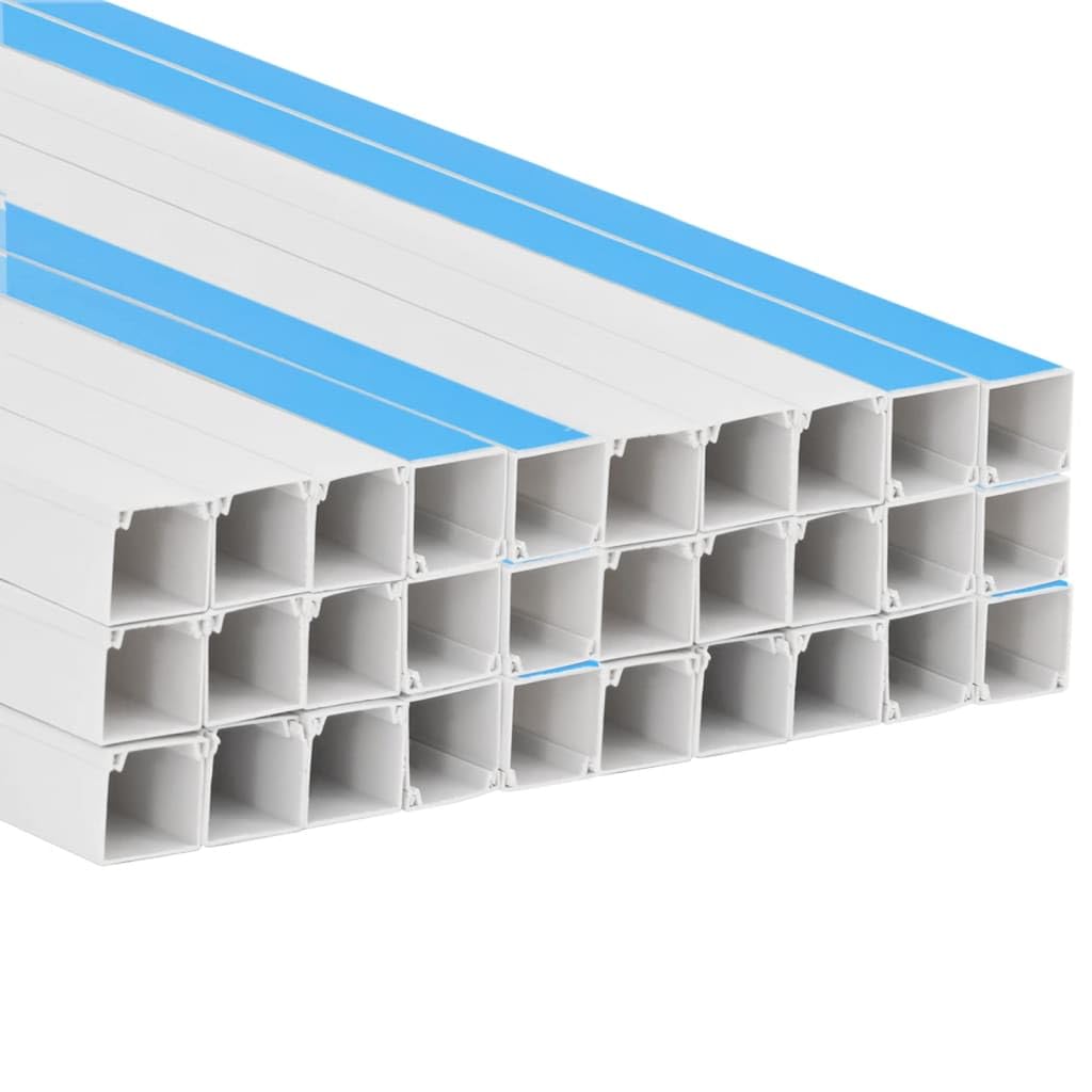 Kabelkanal selbstklebend 30m - 30 x 1m PVC Kabelschacht 25x16 mm zur Kabelorganisation - Weiß