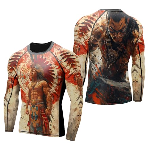 Compression Shirt 4-Way Stretch Construction, Jiu Jitsu Rash Guard Men Long Sleeve, Non See-Through Fabric3