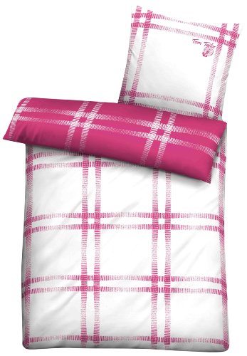 TOM TAILOR 0049447 Bettwäsche Garnitur mit Kopfkissenbezug Linon 1x 155x220 cm + 1x 80x80 cm pink