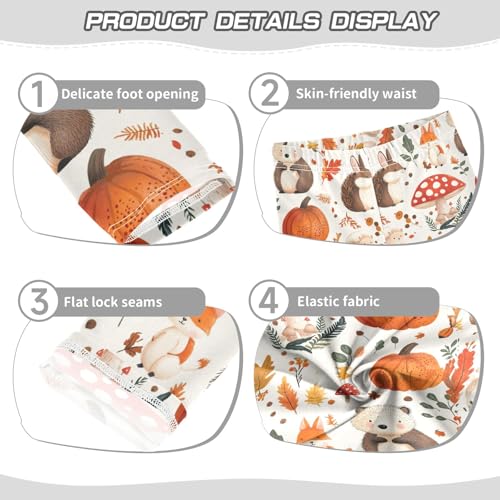 Hedgehog Mushroom R Girls Leggings Athletic Pants Tights Stretch Bottom3