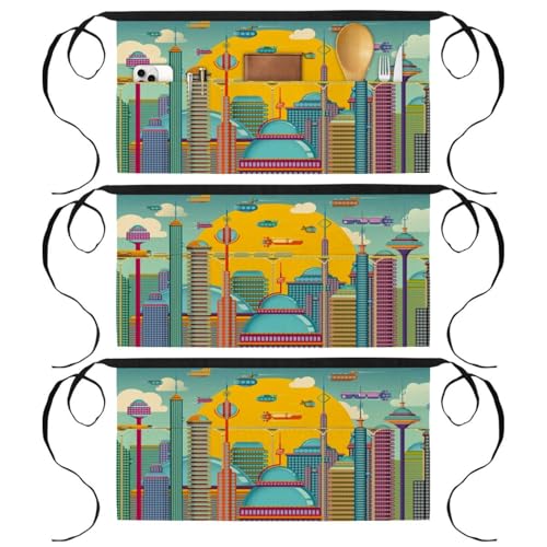 Tablier de cuisine court style futuriste pour le bistrot et le nettoyage