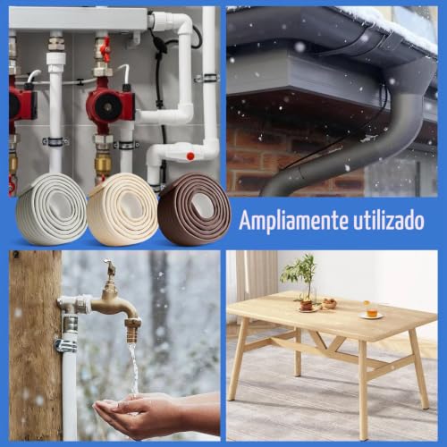 Aislamiento de tuberías para proteger la fontanería del hogar con 3 rollos autoadhesivos de 6 m 8