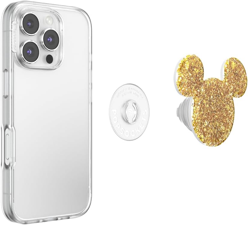 PopSockets Adhesive Phone Grip, Holder, Phone Stand, Disney - Earridescent Gold Mickey