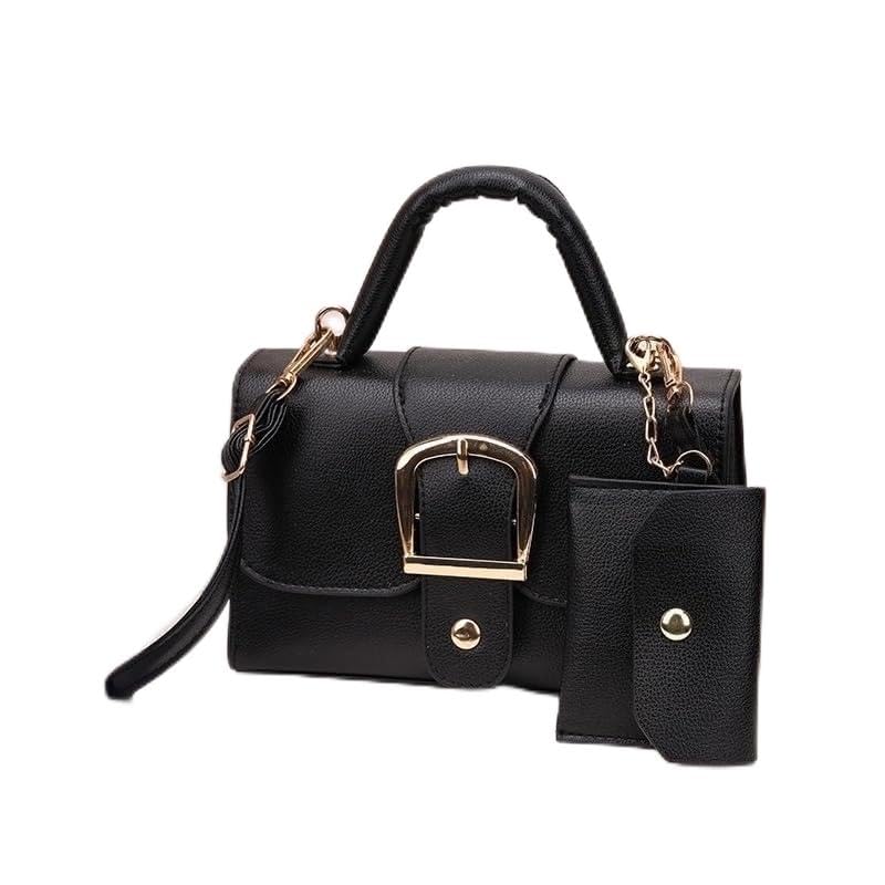 Bolsa com botão magnético com aba de poliuretano – multifuncional, portátil e compacta, adequada para uso diário, Preto