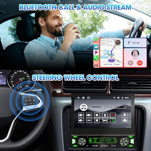 Radio con Pantalla Táctil Flip-Out 7 Pulgadas CarPlay Android miniatura 6