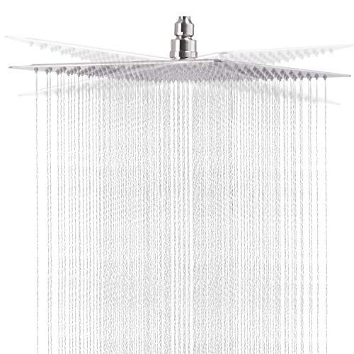 Adjustable Rain Shower Head 12 Inches, Brushed Nickel High Pressure Fixed Showerhead