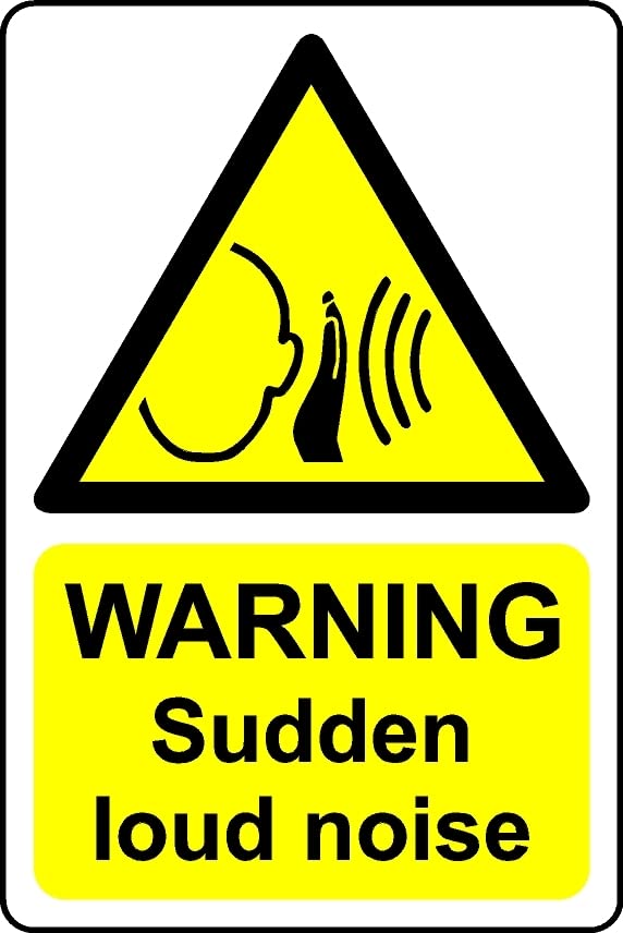Warning Sudden Loud Noise Safety Sign - 3mm Aluminium Sign (600mm x 400mm)