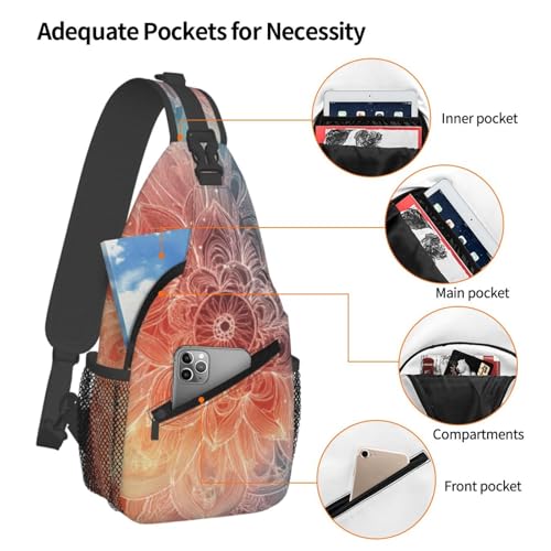 Crossbody Sling Backpack Bag Mandala Mini Casual Shoulder Daypack Chest Bag For Women Men Travel Hiking Gym Anti Theft4